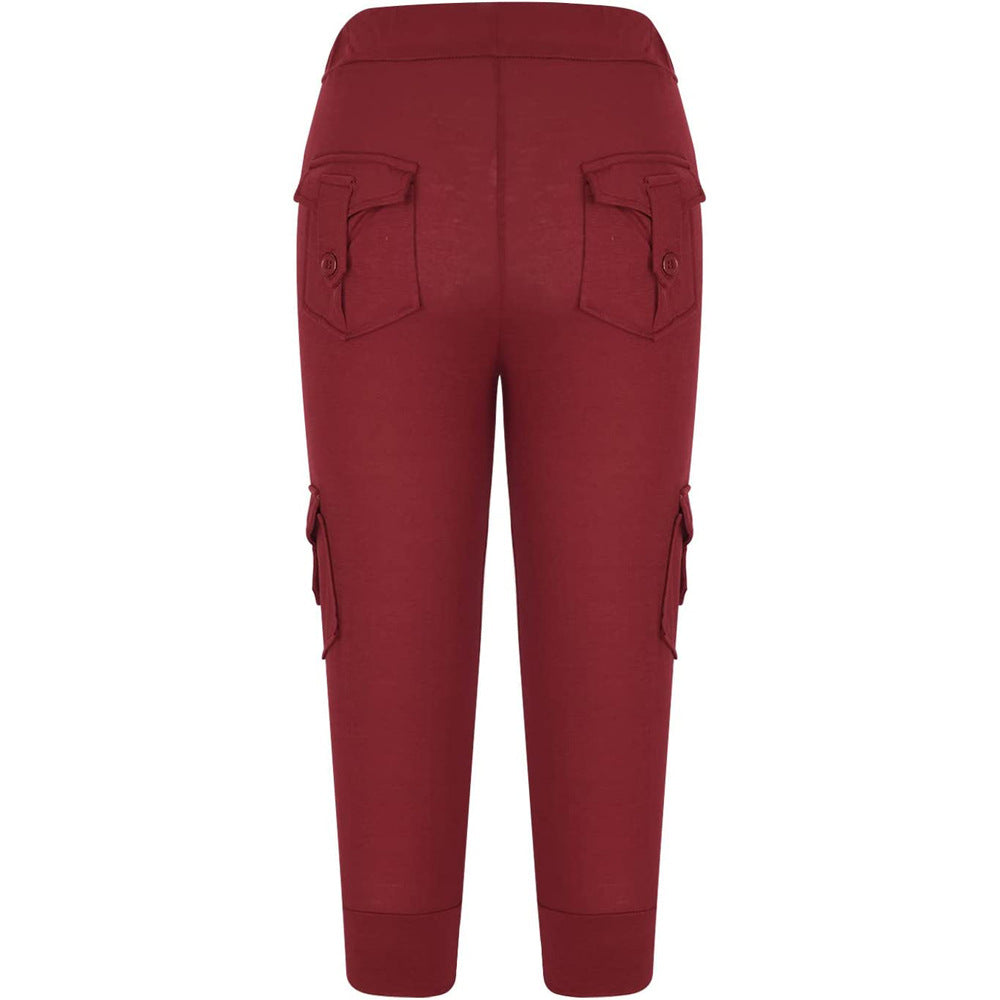 Damen Praktische Freizeithose mit seitlichen Taschen und verstellbarem Bund EB
