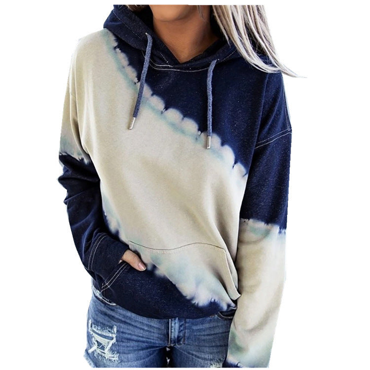 Damen Kapuzenpullover im modernen Tie-Dye-Design EB