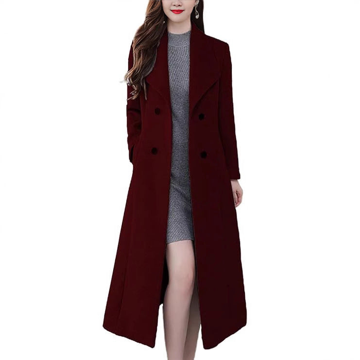 Damen Lange Wollmantel EB
