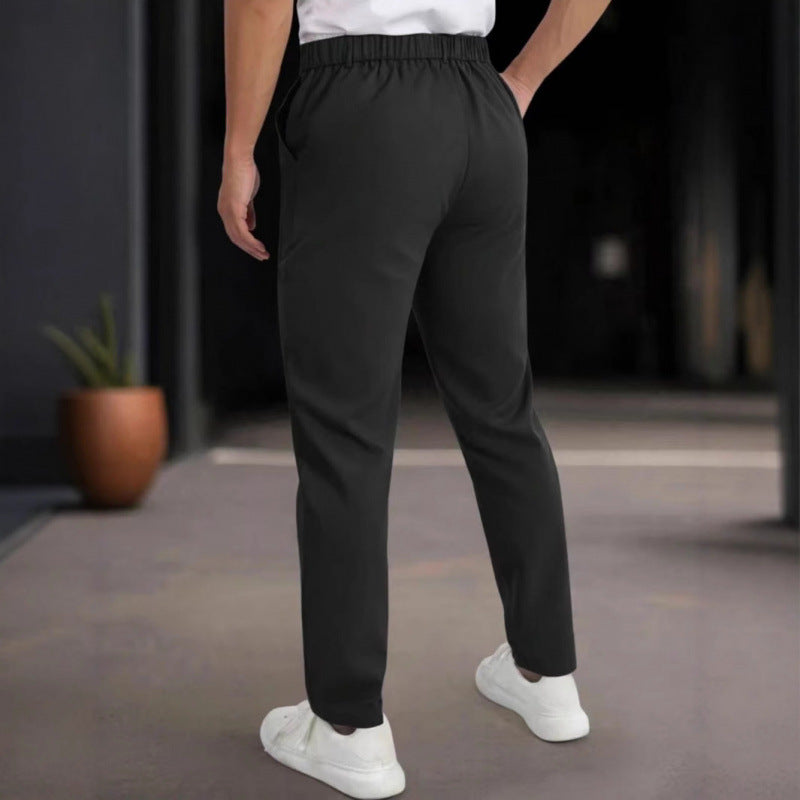 Herren stylische Slim-Fit Anzughose mit plissiertem Design EB