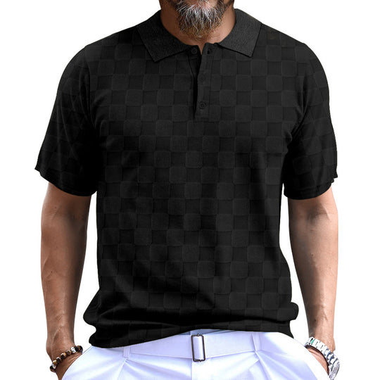Herren Polo-Shirt mit strukturiertem Design und komfortablem Stehkragen EB
