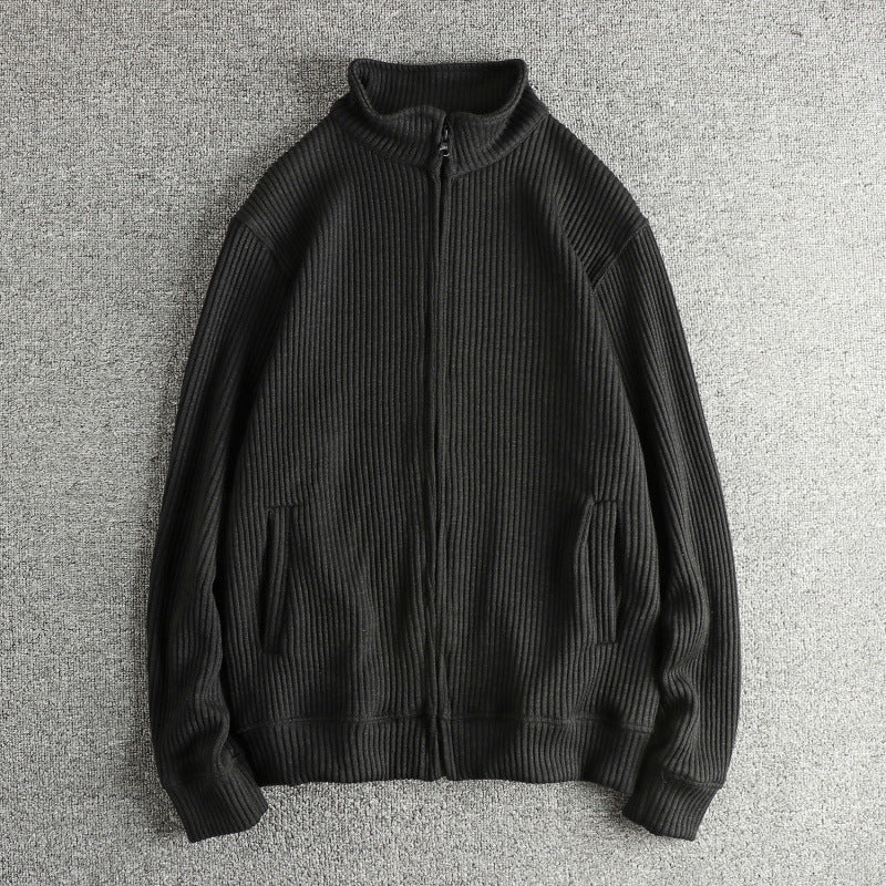Damen Strickjacke mit hohem Kragen und praktischen Taschen EB