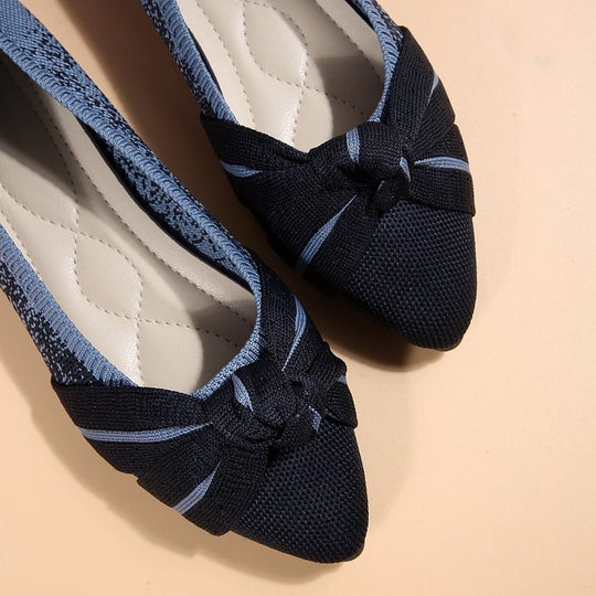 Damen Elegante Ballerinas mit dekorativem Knoten EB