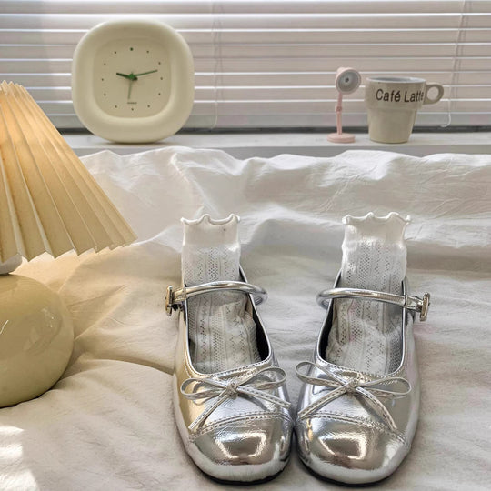 Damen elegante Ballerinas mit floralem Spitzen-Design und komfortablem Fußbett EB