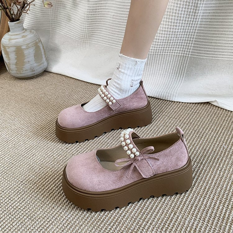 Damen Bequeme und elegante Ballerinas mit Perlenriemen EB