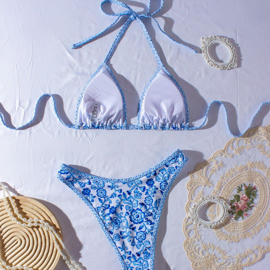 Damen Triangle-Bikini mit boho-inspiriertem floralen Muster EB
