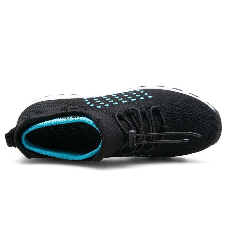 Damen nan leichte atmungsaktive Strick-Sneaker mit Luftkissen und hohem Sockenkragen EB