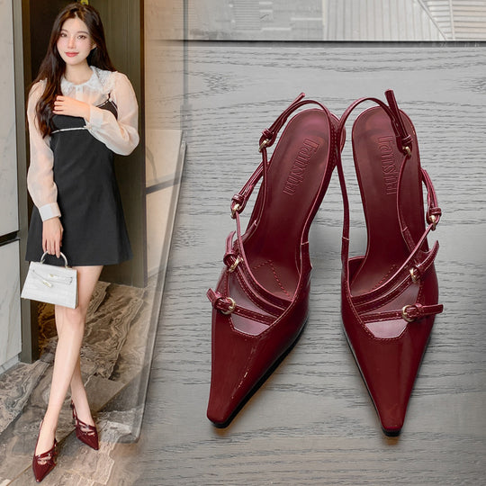 Damen Slingback Pumps mit spitzem Design und modischen Akzenten EB