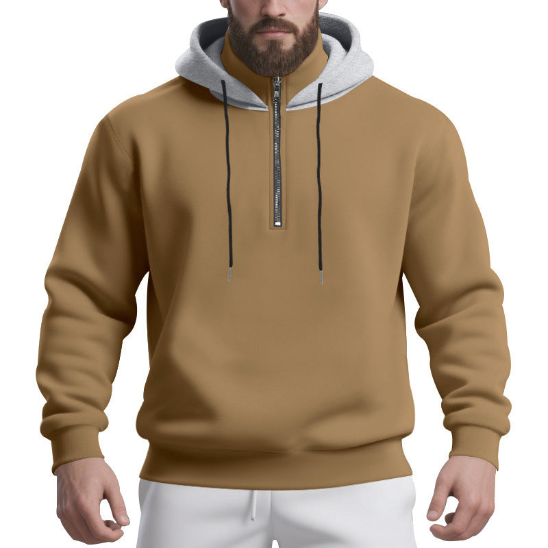 Herren sportlicher Kapuzenpullover mit halbem Reißverschluss und atmungsaktivem Stoff EB