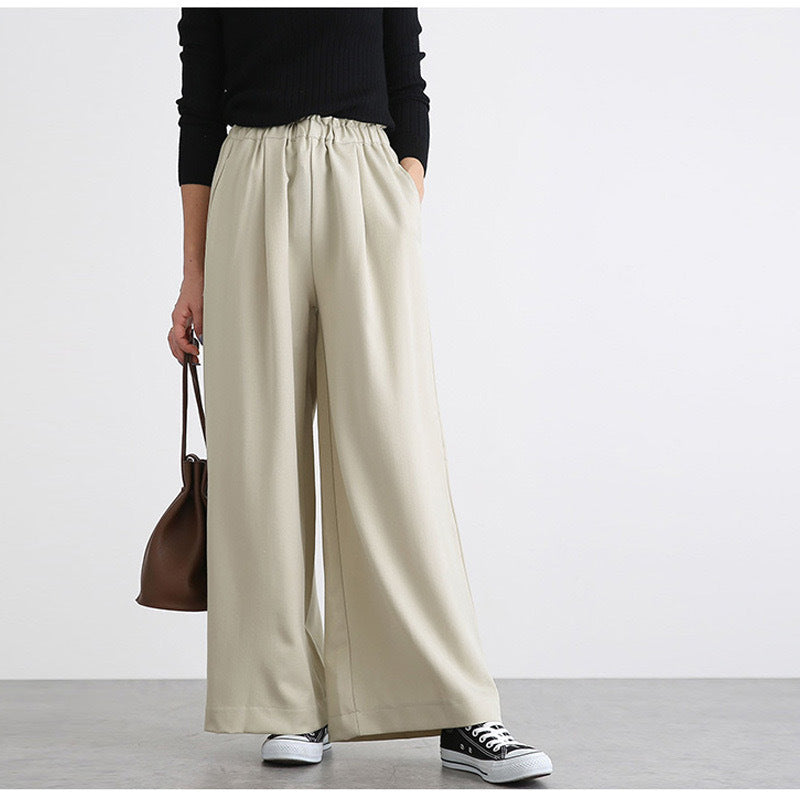 Damen Weite Sommerhose mit modischem Schnitt und hohem Bund EB