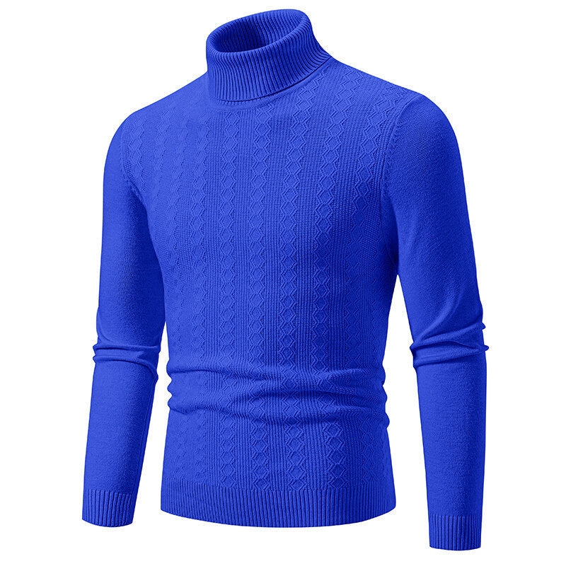 Herren Rollkragenpullover mit strukturiertem Zopfdesign EB