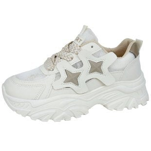 Damen Chunky Sneakers mit modischen Sternen-Applikationen EB