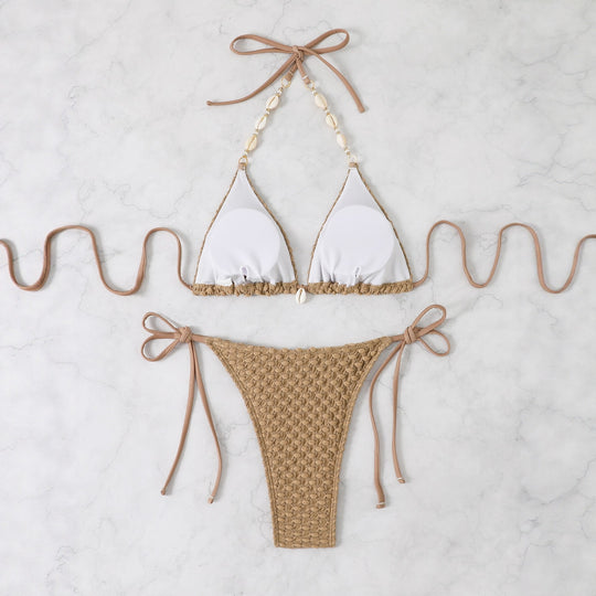 Damen Häkel-Bikini-Set mit eleganten Details EB