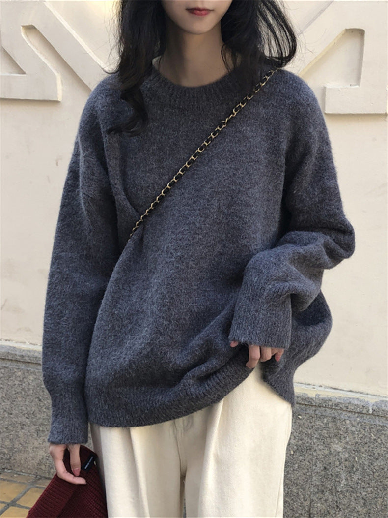 Damen Oversized Strickpullover mit weichem Material und lässigem Schnitt EB