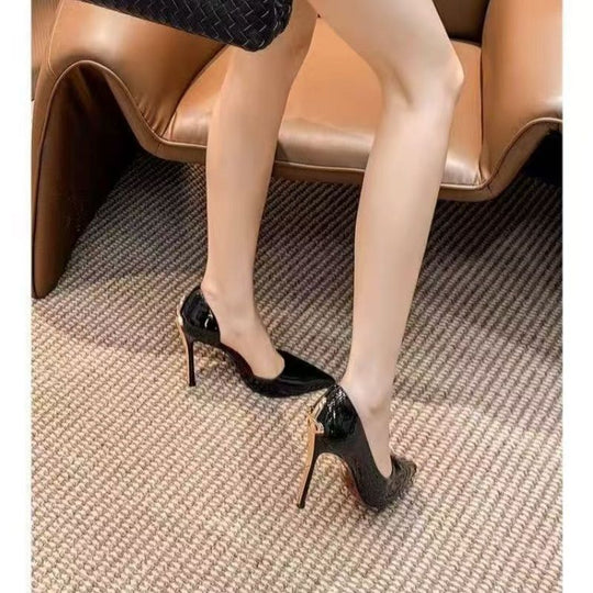 Damen elegante High Heel Pumps mit verstellbarem Knöchelriemen EB