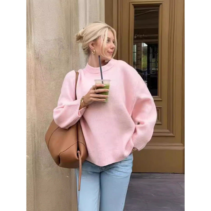 Damen gemütlicher oversized Strickpullover EB