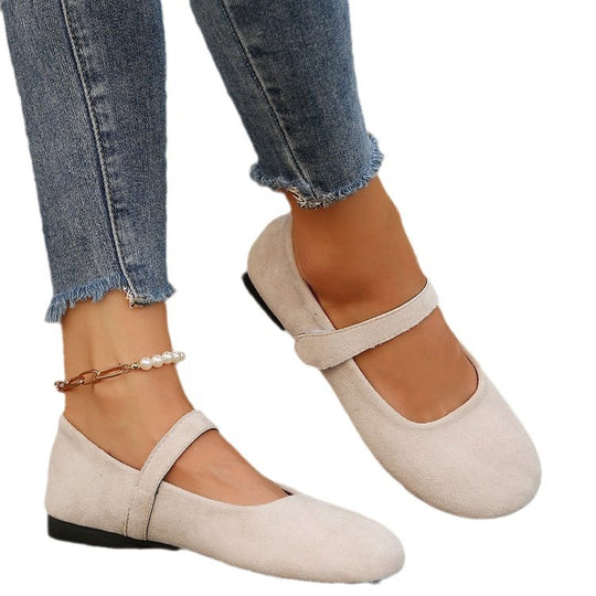 Damen Ballerinas mit verstellbarem Klettverschluss und bequemer Sohle EB