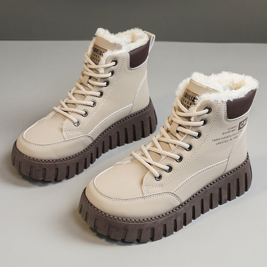 Damen Winterliche Schnürboots mit flauschigem Innenfutter und stabiler Profilsohle EB