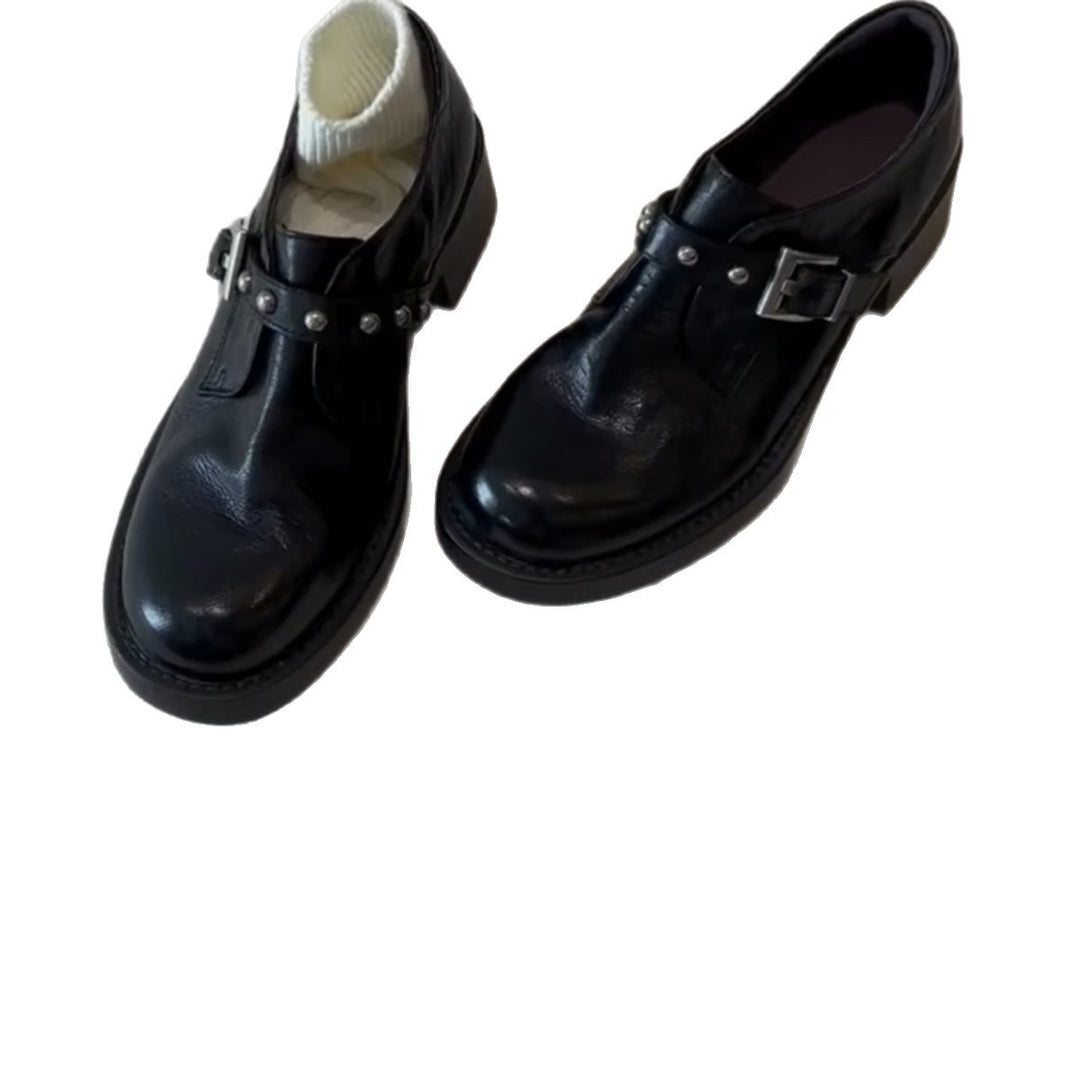 Damen Stiefeletten mit dekorativer Schnalle und robustem Blockabsatz EB