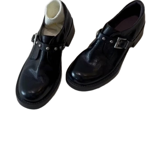 Damen Stiefeletten mit dekorativer Schnalle und robustem Blockabsatz EB