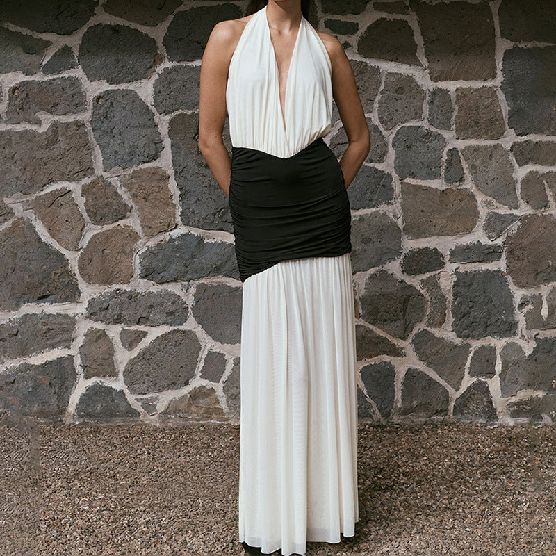 Damen Elegantes Maxi-Kleid mit raffiniertem Wickeloberteil EB