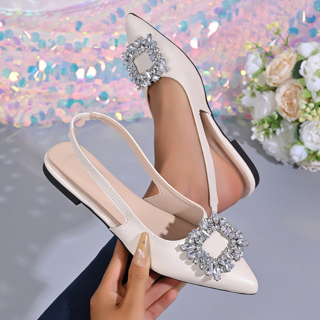 Damen elegante Slingback-Pumps mit funkelndem Strassdetail EB