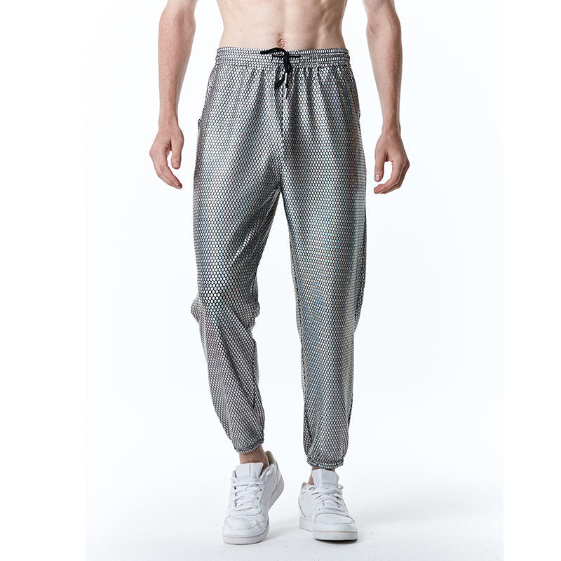 Herren futuristische Mesh-Hose im angesagten Metallic-Look EB