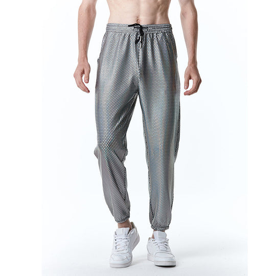 Herren futuristische Mesh-Hose im angesagten Metallic-Look EB