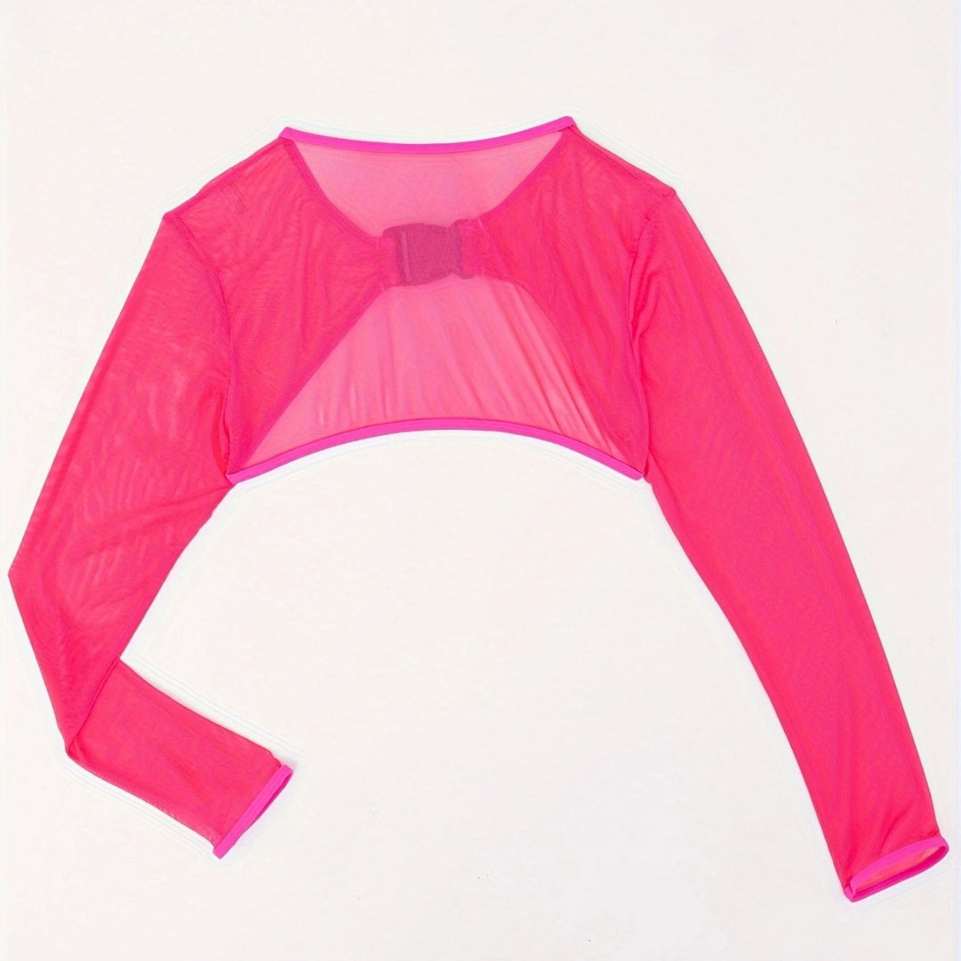 Damen Cropped Mesh-Oberteil mit elastischem Bund EB