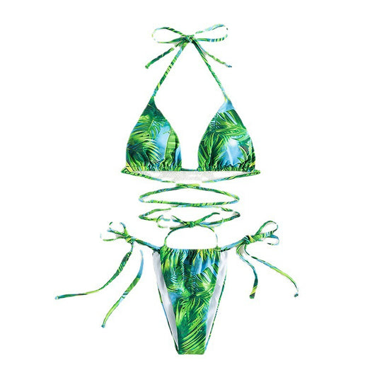 Damen Triangel-Bikini mit verspieltem Schnürdesign EB