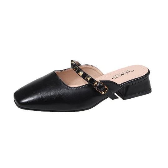 Damen elegante Slingback-Mules mit modischem Absatz EB
