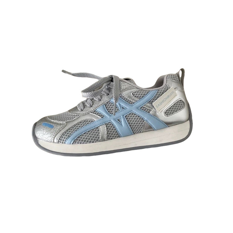 Damen Sportliche Mesh Sneakers mit atmungsaktiver Oberflächenstruktur und rutschfester Sohle EB