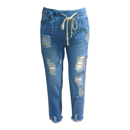 Damen Skinny Jeans mit lässigem Used-Look EB