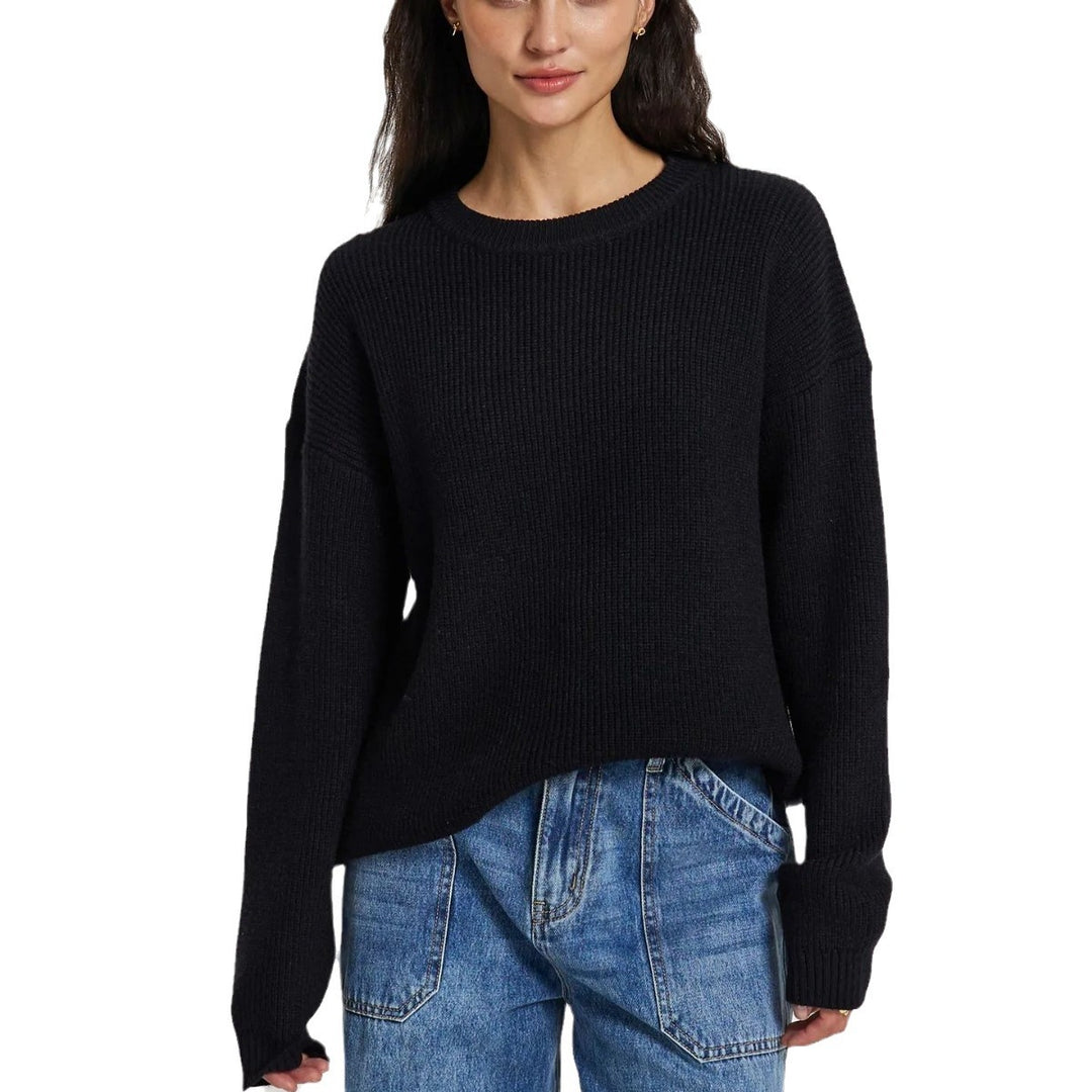 Damen Großer, weicher Strickpullover mit überschnittenen Schultern EB