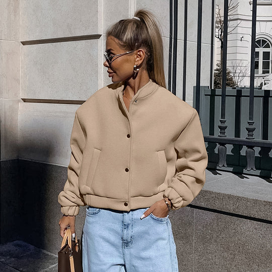 Damen sportliche cropped Jacke mit praktischen Taschen und hochwertigem Material EB