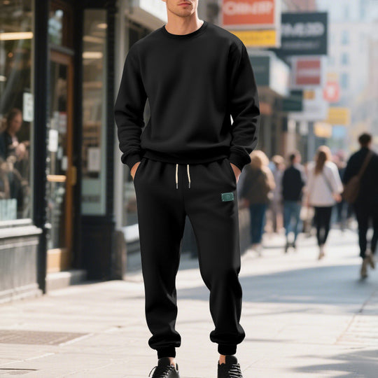Herren lässiger Freizeitanzug mit weichem Fleece und elastischem Bund EB
