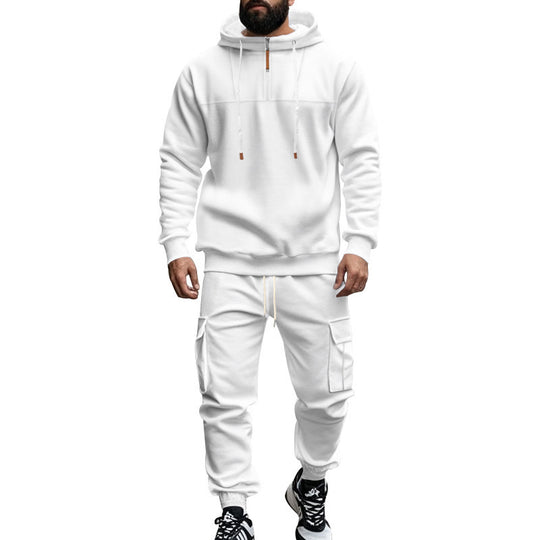 Herren nan zweiteiliges Sweatset mit Kapuze elastischem Bund und aufgesetzten Cargotaschen EB