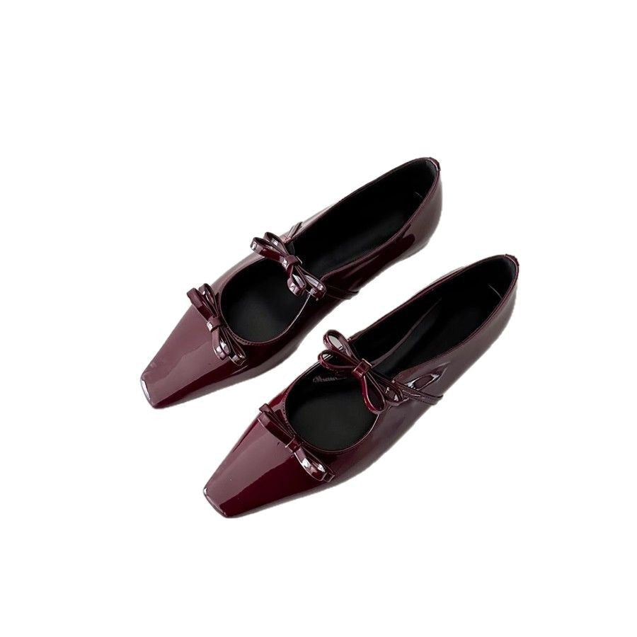 Damen Ballerinas mit schimmernder Metallic-Oberfläche und verspieltem Schleifendetail EB