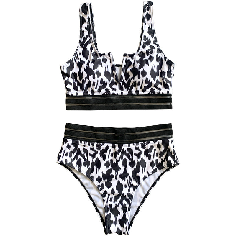 Damen Hochgeschnittener Bikini mit sportivem Design und eleganten Akzenten EB