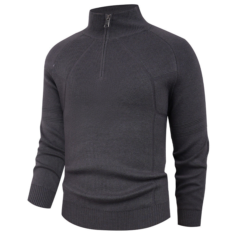 Herren Strickpullover mit modernem Reißverschluss und eleganter Struktur EB