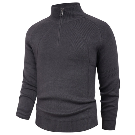 Herren Strickpullover mit modernem Reißverschluss und eleganter Struktur EB