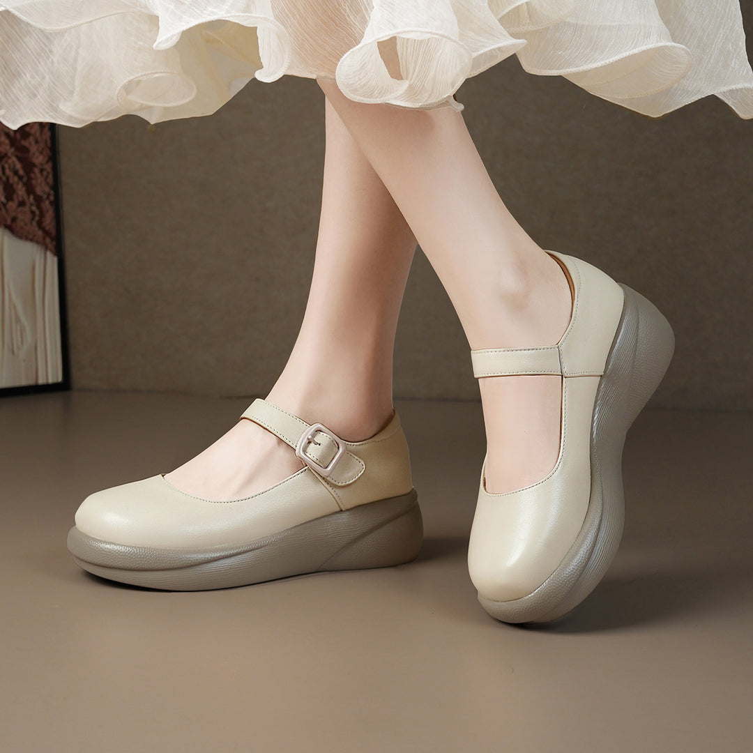 Damen Mary Jane Schuhe mit verstellbarem Riemen und bequemem Fußbett EB