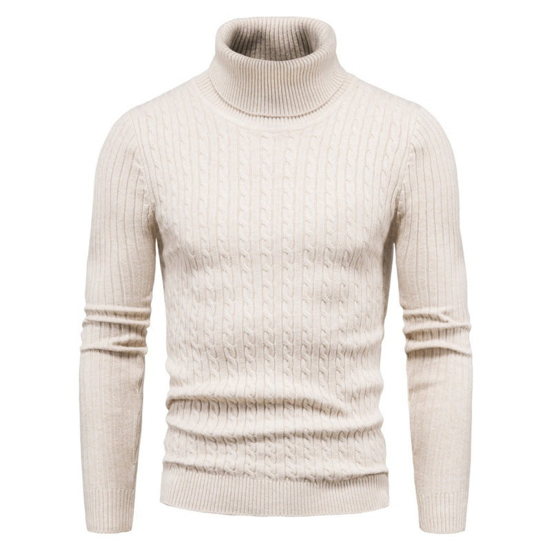 Herren Rollkragenpullover mit Zopfmuster EB