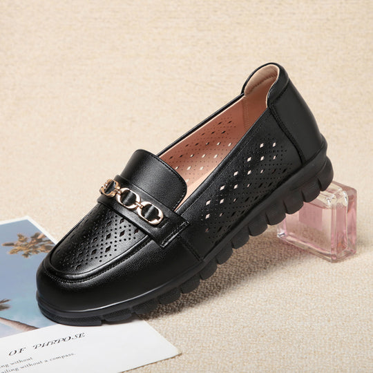 Damen Mokassins mit modischem Lochdesign und komfortabler Sohle EB