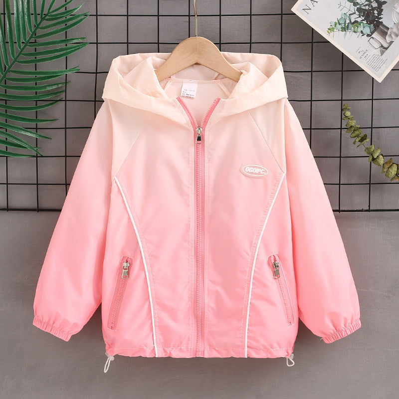 Damen nan leichte wasserabweisende Übergangsjacke mit Kapuze und Reißverschlusstaschen R&B