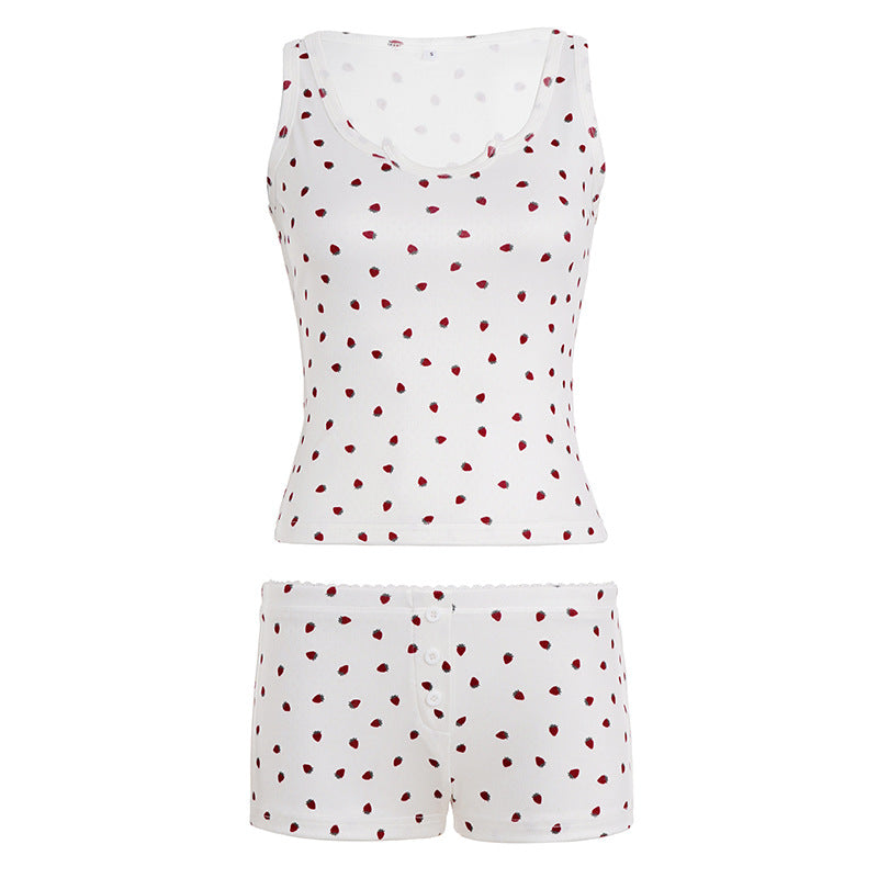 Damen Schlafanzugset mit verspieltem Punktdesign EB