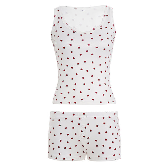 Damen Schlafanzugset mit verspieltem Punktdesign EB