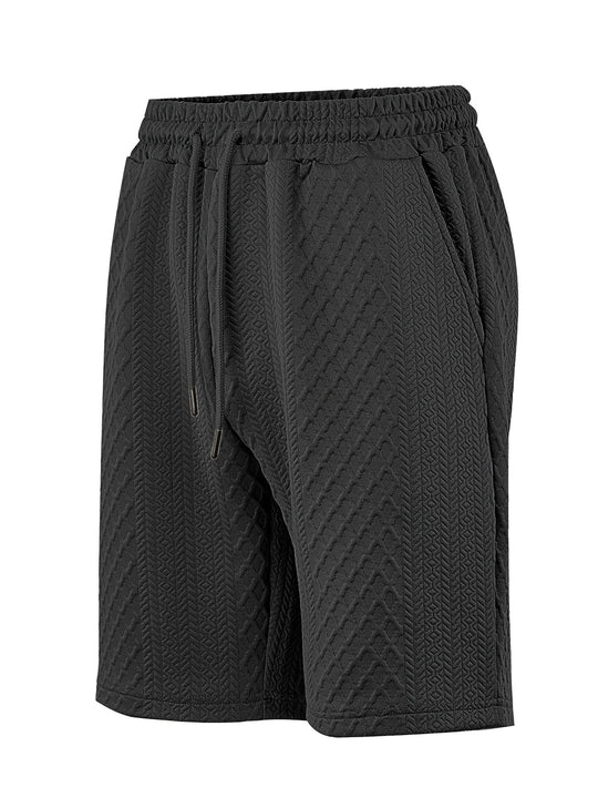 Herren nan strukturierte Lounge-Shorts mit Elastikbund Tunnelzug und seitlichen Eingrifftaschen EB