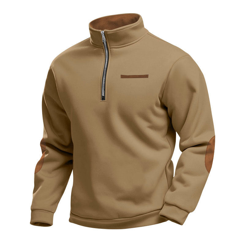 Herren Hochwertiges Sweatshirt mit Stehkragen und Reißverschluss EB