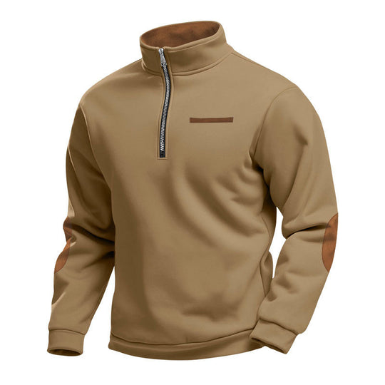 Herren Hochwertiges Sweatshirt mit Stehkragen und Reißverschluss EB